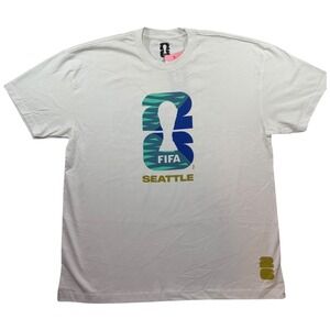 2026 FIFA World Cup Seattle Tee Shirt Mens Large White Graphic Print Oversized